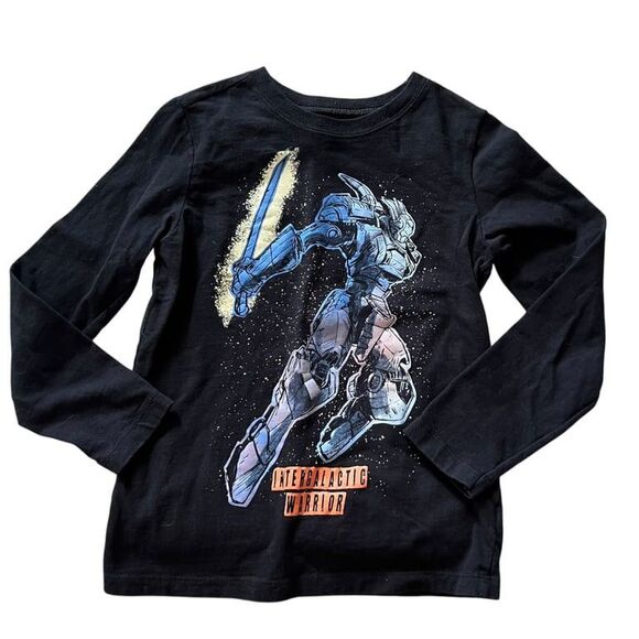OshKosh B'gosh Other - Oshkosh T-Shirt Boys Size 6 Intergalactic Warrior Long Sleeve Black Blue